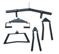 Juego de 5 barras de acero comerciales para pull-down, accesorios multiagarre para máquina de cable, manijas de gimnasio para levantamiento de pesas, accesorios de fuerza