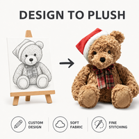 Boneka Beruang Plush Kustom Langsung dari Pabrik, Berdasarkan Desain OEM ODM, Boneka Karakter Isi Dakron untuk Merek IP Asli