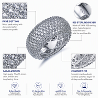 Bague de fiançailles Kirin entièrement sertie de diamants, en argent sterling 925 véritable, avec zircone cubique de haute qualité, classique, pour fêtes, mariages, bijoux OEM ODM