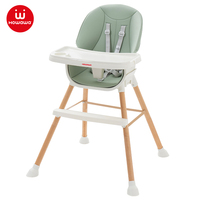 Chaise haute bébé en bois et plastique, design moderne, mignonne, hauteur réglable, multifonctionnelle, sûre et confortable pour la salle à manger, l'hôtel et la cuisine