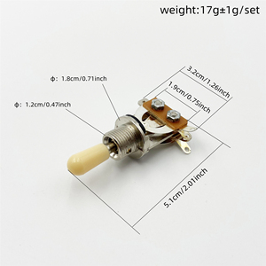 สวิตช์เปลี่ยนปุ่มเลือกพิ๊กอัพแบบ 3 ทางสำหรับกีตาร์ไฟฟ้า <span class=keywords><strong>LP</strong></span>/SG/ES พร้อมปลายพลาสติกสีขาว/ดำ/เหลือง - Product Image 2