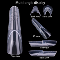 Boîte de 150 moules à ongles transparents en amande, double usage, sans papier, pour extension, OEM/ODM, pour salon de manucure UV Gel