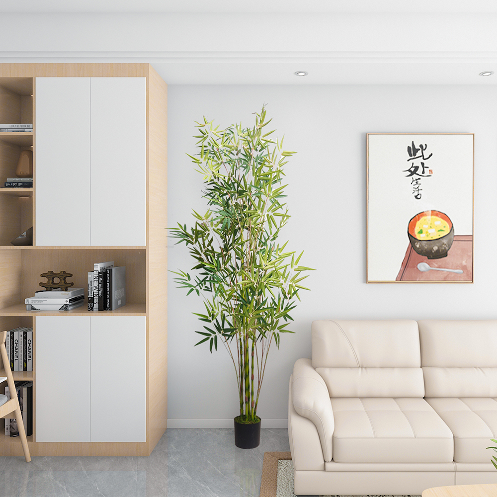 Supplier Artificial Plants Large Indoor Showroom Artificial Trees Bamboo Leaves Plant