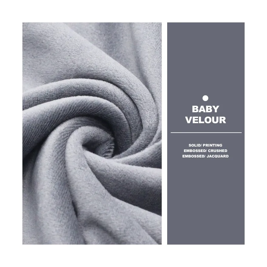 100% Polyester 230gsm Bé Velour Velboa/ Velour Vải Nhung Vải Cho Bé Sofa/Búp Bê/Đồ Chơi Sang Trọng