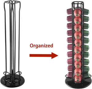 ชั้นเก็บกาแฟเนสเปรสโซ่แบบแคปซูล40ชิ้นชั้นโลหะแบบหมุนได้360 ° กาแฟแคปซูล - Product Image 4