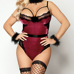 CX836 Sexy Latex Adult Ladies Red Catsuit Cosplay Disfraces Sexy Cat Woman Teddy Lingerie - Product Image 6