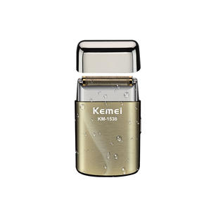 Afeitadora Eléctrica Kemei Km-1536, Cuerpo Metálico Dorado, Doble Cuchilla, Resistente al Agua IpX7, Recortadora de Barba para Hombre, Carga Tipo C - Product Image 3
