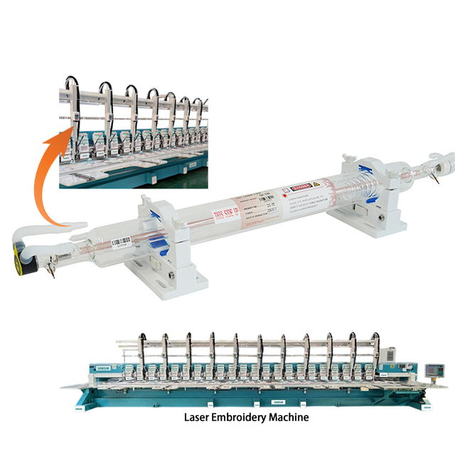 Yongli Q Series CO2 Laser Tube 40W 43W 48W 55W 720-1000mm Water-Cooled Glass Tube for CO2 Laser Embroidery Machine