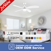 Ventilateur de plafond intelligent 1stshine avec commande Wi-Fi, compatible vocale, pales en MDF, télécommande, design moderne et éclairage LED