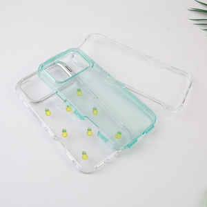 Cover per <span class=keywords><strong>iPhone</strong></span> 16, 16Pro, 16ProMax Lichicase Tre in Uno con Design Glitterato e Piastra Posteriore Trasparente, Guscio Elegante - Product Image 1