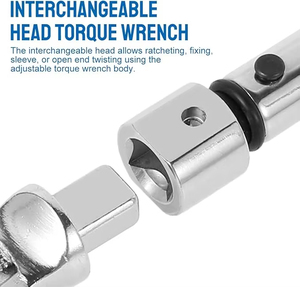 Clé dynamométrique réglable en acier inoxydable 5-35 Nm (métrique/im impérial) à embout ouvert de 1/2 pouce avec tête de cliquet à mâchoires interchangeables - Product Image 3
