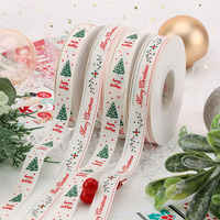 E-Magic Großhandel 5/8 Zoll Rot-Grünes Frohe Weihnachten Band & Frohes Neues Jahr Polyester-Baumwoll-Band für Weihnachten und Feiertage