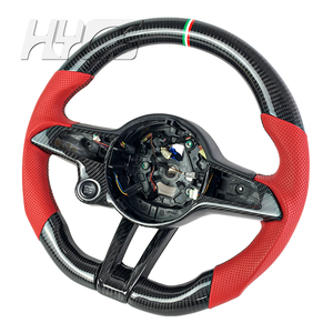 Accessori Interni Auto Volante in Fibra di Carbonio e Pelle per <span class=keywords><strong>Alfa</strong></span> <span class=keywords><strong>Romeo</strong></span> Giulia S Speciale LV - Product Image 3