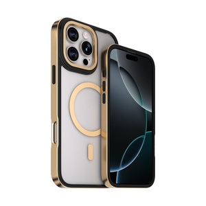 Nueva funda de teléfono de carga inalámbrica transparente de Color de contraste para iPhone 16 15 14 13 12 11 Pro Max cubierta magnética de prevención de caídas - Product Image 3