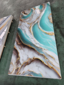 Không thấm nước bằng đá cẩm thạch loạt <span class=keywords><strong>PVC</strong></span> nhiều lớp bọt Hội Đồng Quản Trị 3 mét dày UV in Trọng lượng nhẹ không độc hại tường tấm Trần tùy chỉnh kích thước - Product Image 6