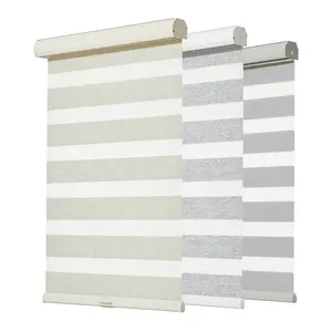 Listras Puxe suavemente Tecido Jacquard De Luxo Blackout Janela Zebra Roller Blinds Para Janela Sem Fio Zebra Shades Custom Made