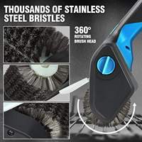 Brosse ergonomique rechargeable pour barbecue électrique avec USB-C outil de nettoyage pratique avec poignée rouge/noire