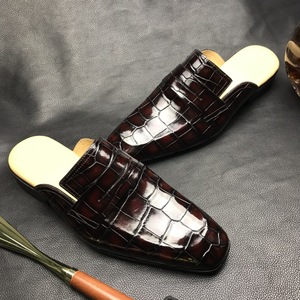Luxe Alligator Huid Halve Schoenen Comfortabele Echt Lederen Slippers High-End Handgemaakte Aangepaste Heren Casual Schoenen - Product Image 6