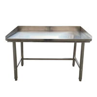 Table de travail en acier inoxydable pour restaurant et cuisine, table de tri avec lame de bordure pour cuisine commerciale