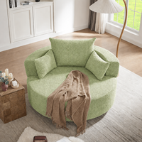 Canapé-baril d'appoint en chenille à deux places pivotant à 360° avec coussins amovibles, design américain moderne, pour appartement, hôtel, villa