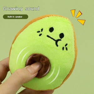 Juguete Sonoro Redondo de <span class=keywords><strong>Kiwi</strong></span> y Aguacate, Juguete de Frutas de Dibujos Animados, Suministros para Mascotas - Product Image 3