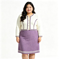 Ensemble deux pièces pour femme : Cardigan court en maille torsadée et jupe texturée – Vente en gros directe usine