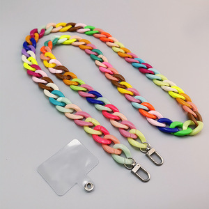 Colored Acrylic Chain Phone Chain DIY Phone Case Hand Woven Single Shoulder Strap Diagonal Cross Chain