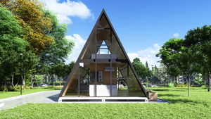 Conteneur <span class=keywords><strong>de</strong></span> stockage en acier <span class=keywords><strong>de</strong></span> luxe, maisonnette triangulaire en <span class=keywords><strong>bois</strong></span>, maisons préfabriquées modulaires pour usage extérieur - Product Image 2