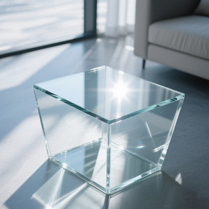 Bàn trà kính cường lực hiện đại, trang nhã, vật trang trí trung tâm cho nhà cửa và sân vườn - Product Image 5