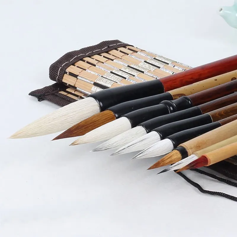 High Quality Custom Logo Wooden Handle Mixed Hair Chinese Calligraphy Writing and Painting Brush