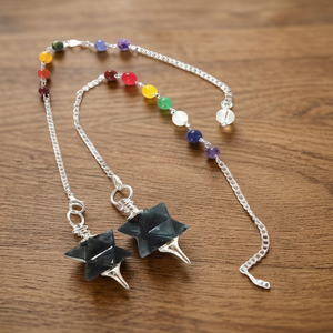 Pendentif Hexagonal en Argent Gravé à la Main avec Agate Noire, Symbole Ankh, Thème Chakra, Artisanat Religieux pour Guérison Reiki et Méditation - Product Image 6
