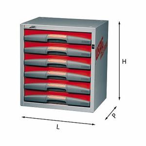 Armoire à outils 5000 D6 à 6 tiroirs, intérieur rouge, unité de rangement en acier - Product Image 1