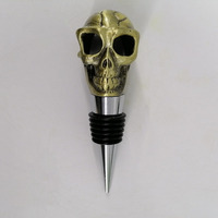 Alliage de zinc Halloween métal crânes bouchon de bouteille bouteille verseur bec de vin versé barre outils crâne whisky bouchon de vin verseur