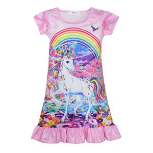 Vêtements pour enfants personnalisés en gros à bas prix, <span class=keywords><strong>pyjama</strong></span> d'été décontracté pour filles, vêtements de nuit à manches courtes, dessin animé <span class=keywords><strong>licorne</strong></span> princesse, respirant - Product Image 4