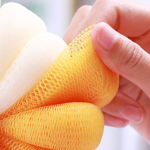 Alla moda caldo bagno palmare Scrubber corpo morbida pelle esfoliante massaggio bagno schiena spazzola lunga PE 50g peso luffah - Product Image 3