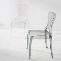 Chaise de salle à manger transparente au design moderne et créatif, chaise à dossier en plastique, fauteuil de café, chaise de négociation
