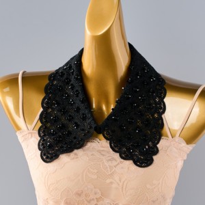 Pronto per la Spedizione: Colletto Staccabile Stile Pastorale con Perline e Strass Finti per Donna, in Pietra Naturale - Product Image 6