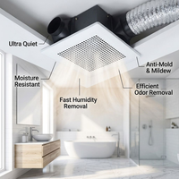 Ventilateur d'extraction mural en métal, haute vitesse, silencieux, pour la maison, la salle de bain, les toilettes, la cuisine