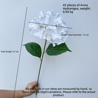 Fleurs artificielles Anna Hydrangea, 45 pétales, pour la décoration de lieux de mariage, arrangements floraux pour allées
