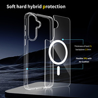 Étui de téléphone magnétique transparent HD en PC rigide anti-rayures de 2,0 mm pour Samsung S25 Fe S24 Plus S23 Ultra S22 S21 A56 A55 A35 A25 A05 A16