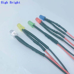Diodo led azul Ultra brillante, rojo, verde, azul, blanco, amarillo, rosa, multicolor, precableado, 5mm, 12V - Product Image 3