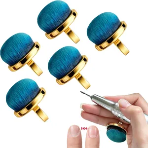 Brosse à poussière pour ongles en métal, brosse de nettoyage mains libres pour les doigts, poils doux et denses pour l'élimination des résidus d'acrylique, de gel et de poudre, pour salon et usage domestique - Product Image 1