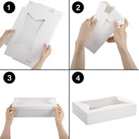 Boîtes de papier de boulangerie couleur personnalisée écologique facile à assembler fenêtre transparente pâtisserie Desserts Cookie Treat Cupcakes boîtes