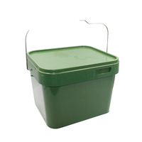 Seau à appâts en plastique PP vert 637g pour la pêche à la carpe en eau douce, pour la rivière et le lac, durable, capacité de 10L