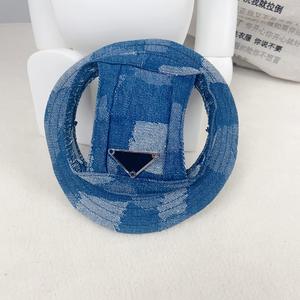 Summer Cool Denim Luxury Dogs Cap com Ear Holes Pet <span class=keywords><strong>Sun</strong></span> <span class=keywords><strong>Hat</strong></span> Verão Ajustável Cat <span class=keywords><strong>Visor</strong></span> Caps Puppy Sport Hats com o logotipo da marca - Product Image 3