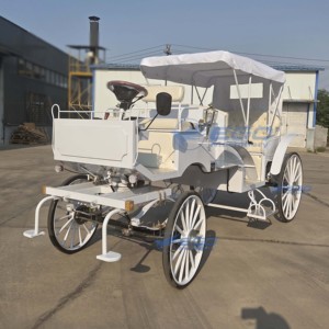 Charrette Électrique de Luxe Purement Blanche pour Visites Touristiques, Carrosse Royal Princesse, Carrosse de Mariage, Chariot à Chevaux - Product Image 1