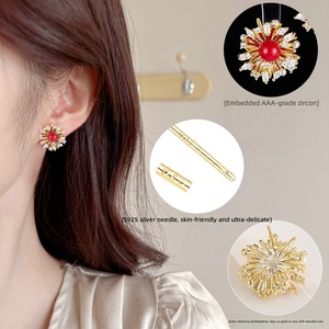 Pendientes de latón con diseño de margarita para mujer, ligeros, lujosos, irregulares, personalizados <span class=keywords><strong>y</strong></span> accesorios de <span class=keywords><strong>moda</strong></span> - Product Image 3