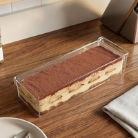 Moule à gâteau en acrylique 22,5/30/40 cm, moule transparent pour tiramisu, moule carré pour mousse au chocolat, moule à gâteau réfrigérable, récipient en plastique pour tiramisu