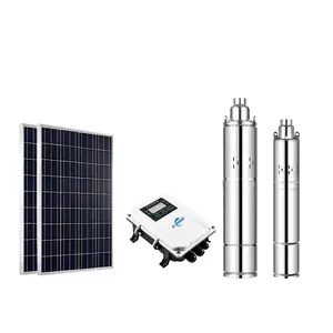 Dayanıklı 3 inç güneş su pompası AC/DC hibrid güneş inverteri teknolojisi yaygın uygulanabilir derin kuyu dalgıç pompa ürünleri