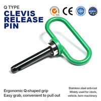 Acier inoxydable 304, M6 M8 M10, Goupille de fixation à poignée de type Q zinguée, Goupille de fixation rapide sans outil avec clip en R